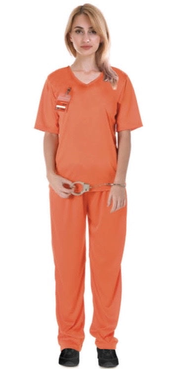 ADULT ORANGE PRISONER LADY COSTUME